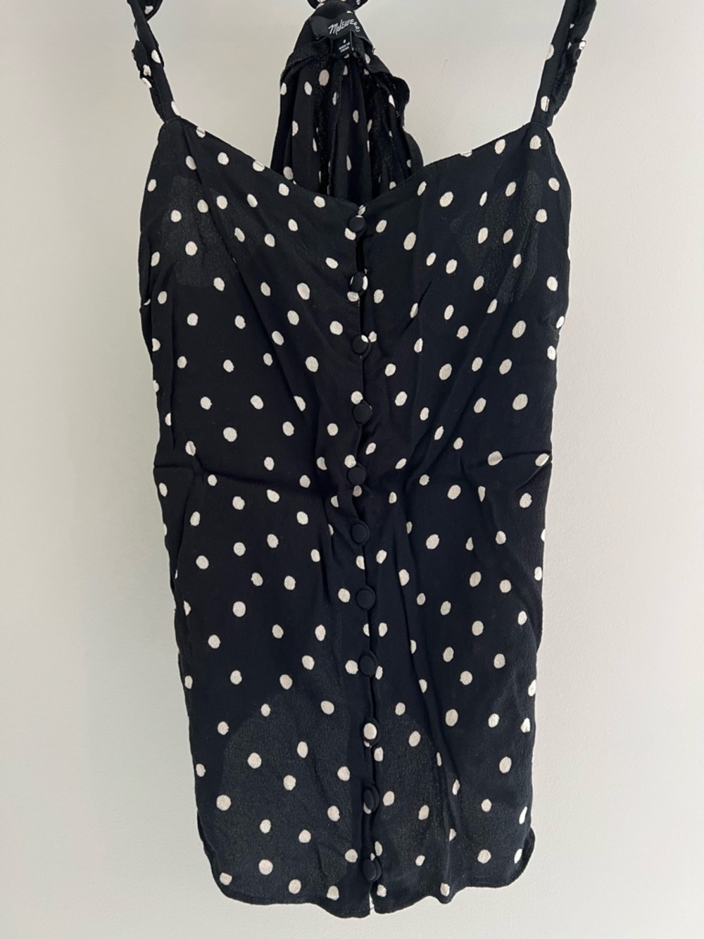 Madewell Black Polka Dot Button-Front Top